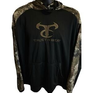 True‎ Timber Black Camouflage Fleece Lined Sweater Hoodie Hunting Men's Size 2Xl